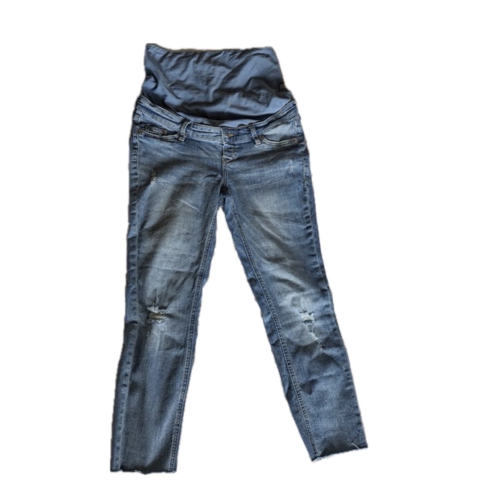 h&m distressed maternity jeans mama maternity size small